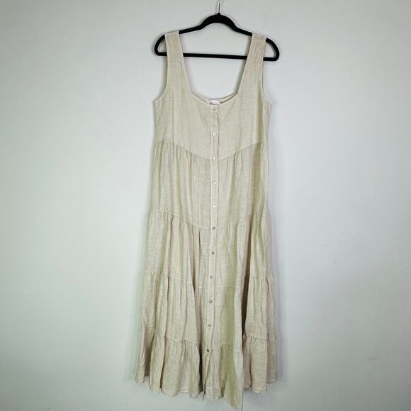 Beachwood Baby The Willow Dress - Moon Willow color -  Linen Maxi Dress L - Picture 2 of 7